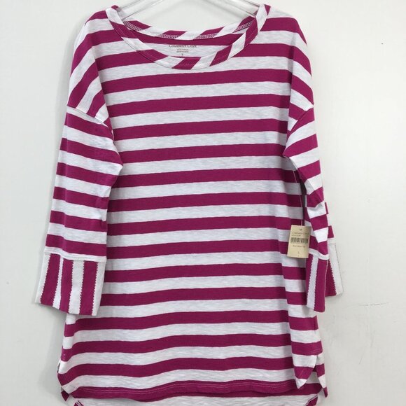 Coldwater Creek Women's 3/4 Length Sleeve Boat Striped Top Size S NWT - Picture 1 of 6